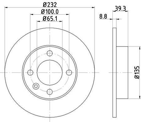Volkswagen Lupo Brake Disc, Hella OEM, OEM 6N0615601A - View 3