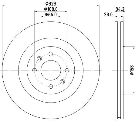 Hella Brake Disc for Citroen & Peugeot, OEM quality, OEM 1642767080 - View 3