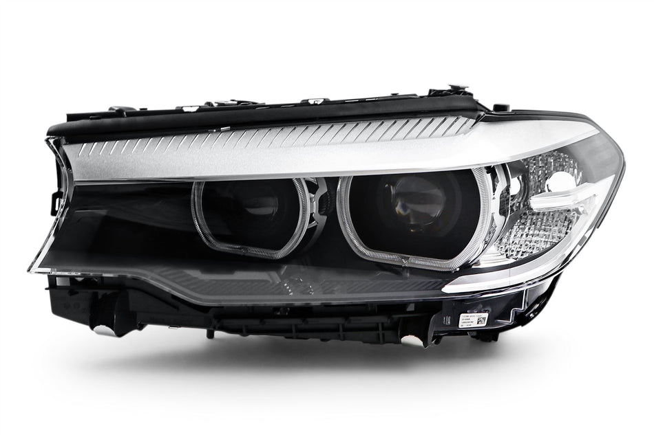 BMW 5 Series G30 G31 Left Headlight, Hella OEM, OEM 63117214953, MPN 1LX 354 836-031