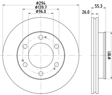 Hella Brake Disc for Daewoo & Ssangyong, OEM quality, OEM 4144108000 - View 2