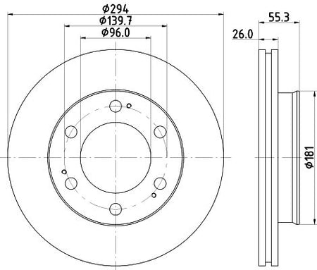 Hella Brake Disc for Daewoo & Ssangyong, OEM quality, OEM 4144108000 - View 2