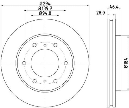 Mitsubishi L200 / Triton Brake Disc, Hella OEM, OEM 4615A147 - View 3