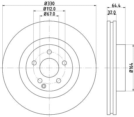 Hella Brake Disc for Mercedes-Benz, OEM quality, OEM 2044210000 - View 4