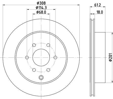 Hella Brake Disc for Nissan, Renault & more, OEM quality, OEM 432065XA0A - View 3