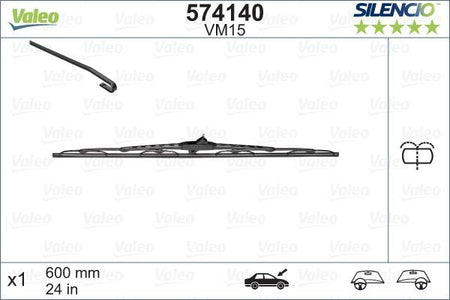 Valeo Front Wiper Blade for Vauxhall, Renault & more, OEM quality, OEM 2889000Q0C, MPN 574140