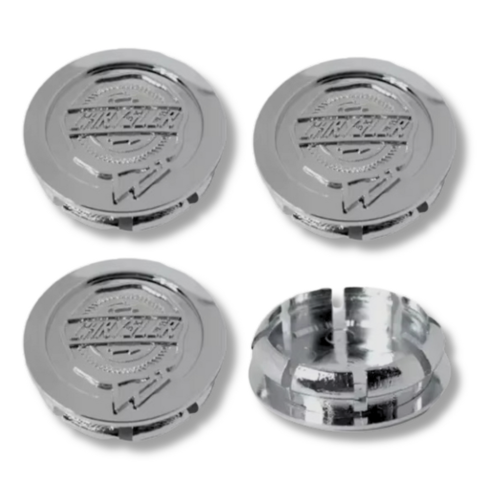 Chrysler 54mm Chrome plastic Centre Caps Set, set of 4, OEM 4895899AB