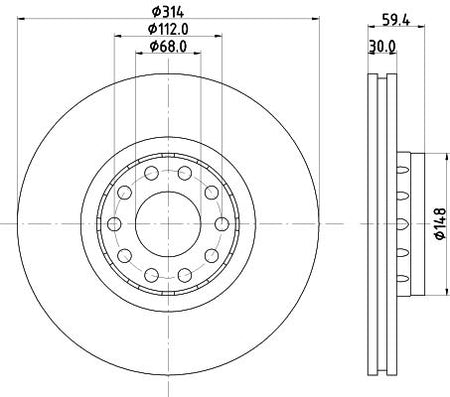 Hella Brake Disc for AUDI, OEM quality, OEM 441615301AA - View 4