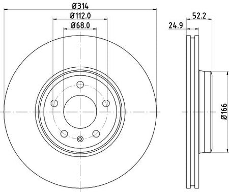 Hella Brake Disc for AUDI, OEM quality, OEM 8K0098301F - View 2