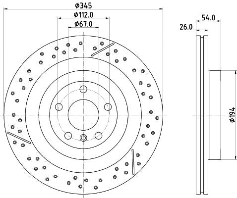 Hella Brake Disc for Mercedes-Benz, OEM quality, OEM 1664230512 - View 2
