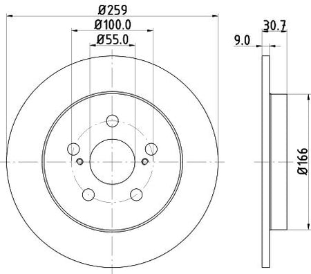 Hella Brake Disc for Toyota, Subaru & more, OEM quality, OEM 4243102200 - View 2