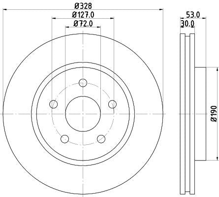 Hella Brake Disc for JEEP, OEM quality, OEM 052089269AB, MPN 8DD 355 115-921