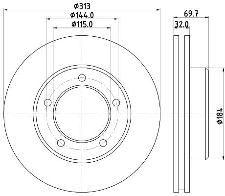 Hella Brake Disc for Toyota & Lexus, OEM quality, OEM 4351260130 - View 3