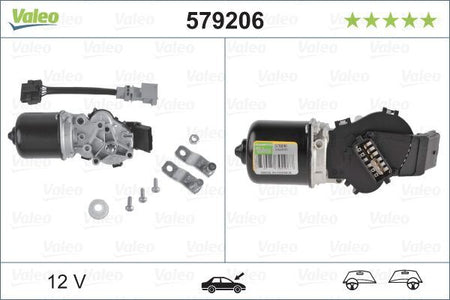 Renault Kangoo Front Wiper Motor, Valeo OEM, OEM 7701043984, MPN 579206