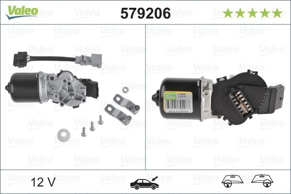 Renault Kangoo Front Wiper Motor, Valeo OEM, OEM 7701043984, MPN 579206