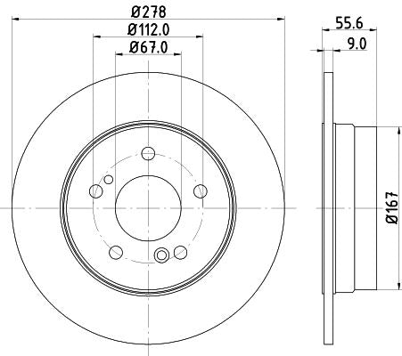 Hella Brake Disc for Mercedes-Benz, OEM quality, OEM 05098065AA - View 4