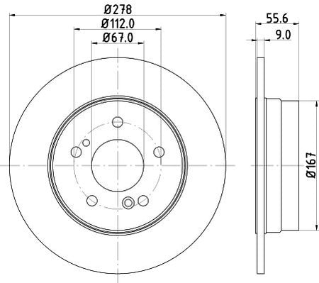 Hella Brake Disc for Mercedes-Benz, OEM quality, OEM 05098065AA - View 4