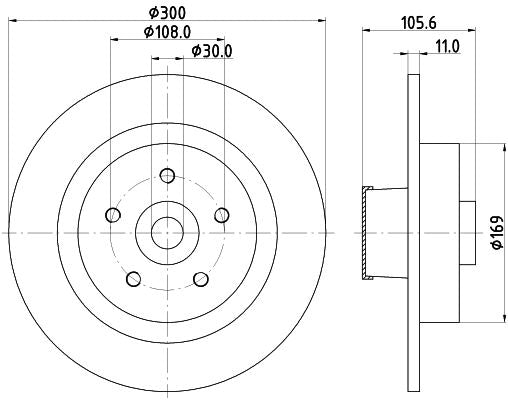 Renault Clio III Brake Disc, Hella OEM, OEM 8200471520 - View 3