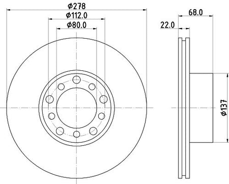 Mercedes-Benz SL Brake Disc, Hella OEM, OEM 1264200005 - View 4