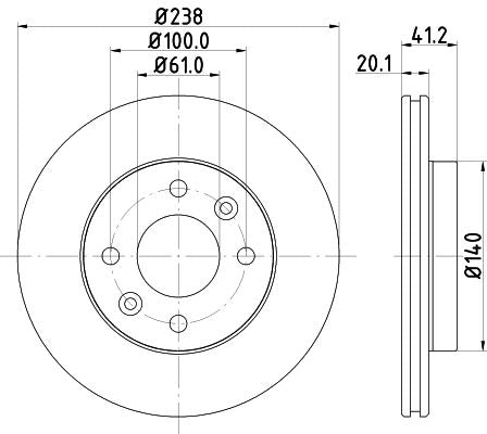 Hella Brake Disc for Renault, OEM quality, OEM 4020600Q0D - View 3