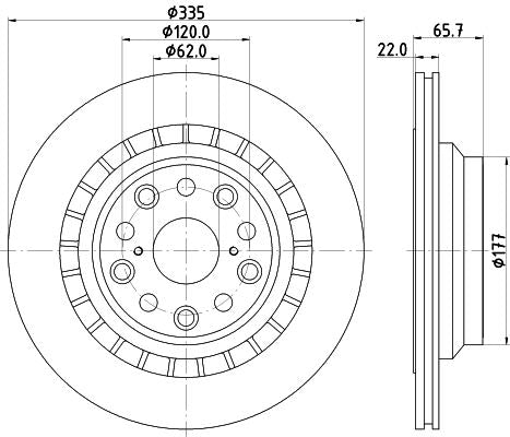 Lexus Ls Brake Disc, Hella OEM, OEM 4243150100 - View 2