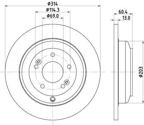 Hella Brake Disc for Hyundai, OEM quality, OEM 584112M000 - View 4