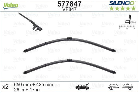 Valeo Front Wiper Blade Set for Porsche, BMW & more, OEM quality, OEM 61612209047 - View 4
