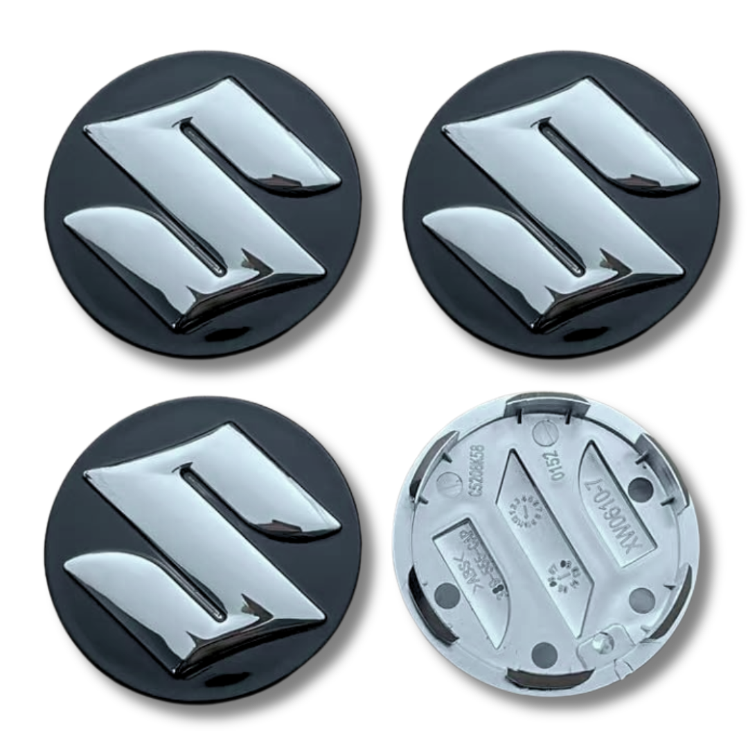 Suzuki 54mm Black plastic Centre Caps Set, set of 4, OEM 43252-63J00