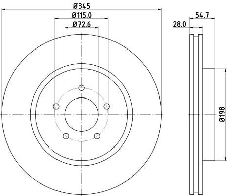 Hella Brake Disc for Chrysler & Dodge, OEM quality, OEM 00K05154118AD - View 3