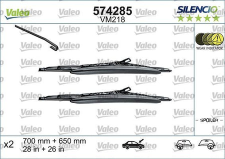 Peugeot 307 Front Wiper Blade Set, Valeo OEM, OEM 6423L5, MPN 574285