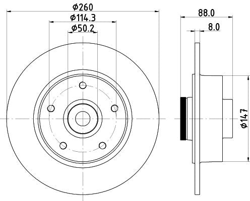 Hella Brake Disc for Renault, OEM quality, OEM 432001539R - View 2