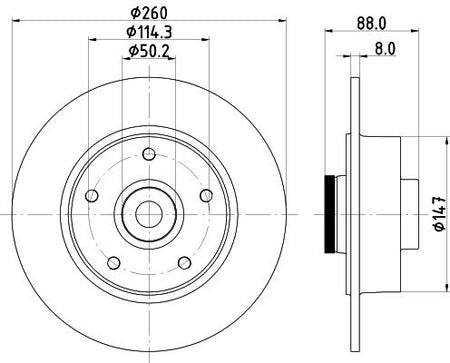 Hella Brake Disc for Renault, OEM quality, OEM 432001539R - View 2