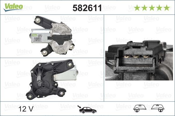 Valeo Rear Wiper Motor for Vauxhall, OEM quality, OEM 1273050, MPN 582611