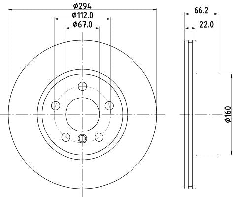BMW 3 Brake Disc, Hella OEM, OEM 34106877211 - View 2