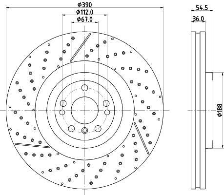 Hella Brake Disc for Mercedes-Benz, OEM quality, OEM 1664210512 - View 2