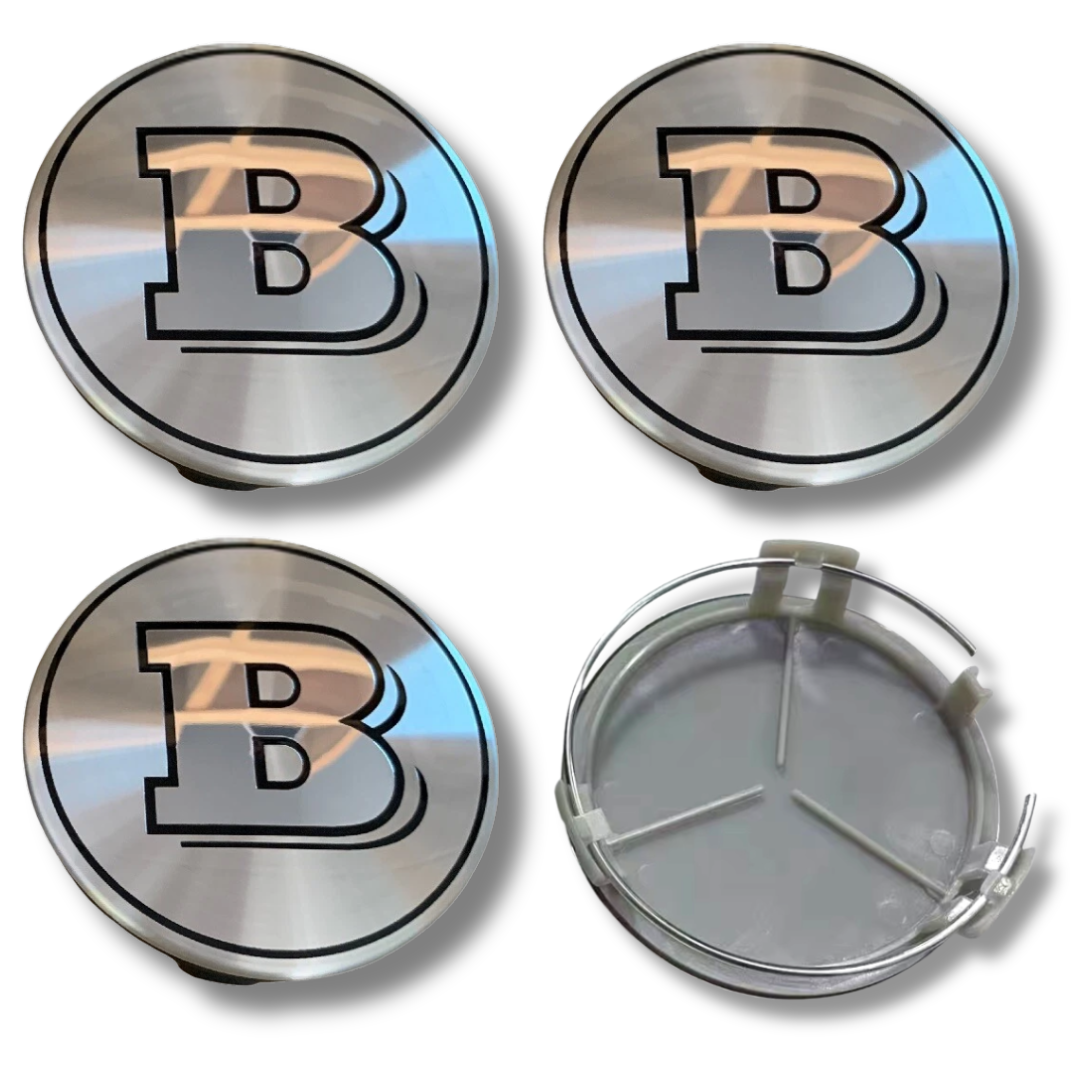 Mercedes Benz 75mm Silver plastic Centre Caps Set, set of 4, OEM A1714000025