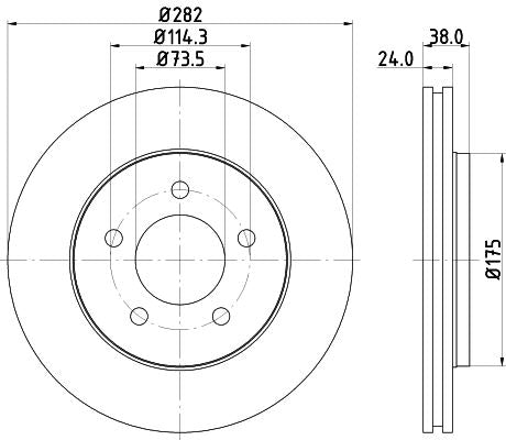 Hella Brake Disc for Plymouth, Dodge & more, OEM quality, OEM 04683260 - View 3