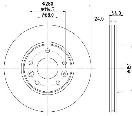 Hella Brake Disc for Nissan & Samsung, OEM quality, OEM 402062072R, MPN 8DD 355 135-091