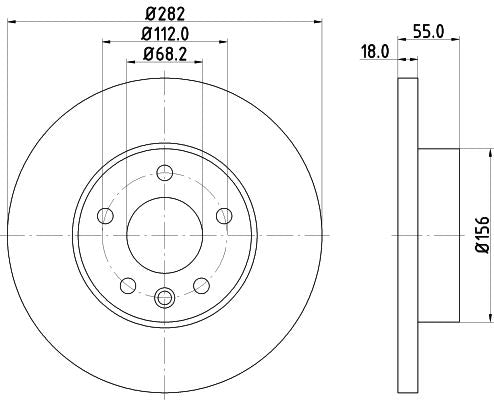 Volkswagen Transporter T4 Bus Brake Disc, Hella OEM, OEM 701615301G - View 4