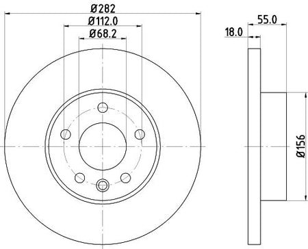 Volkswagen Transporter T4 Bus Brake Disc, Hella OEM, OEM 701615301G - View 4