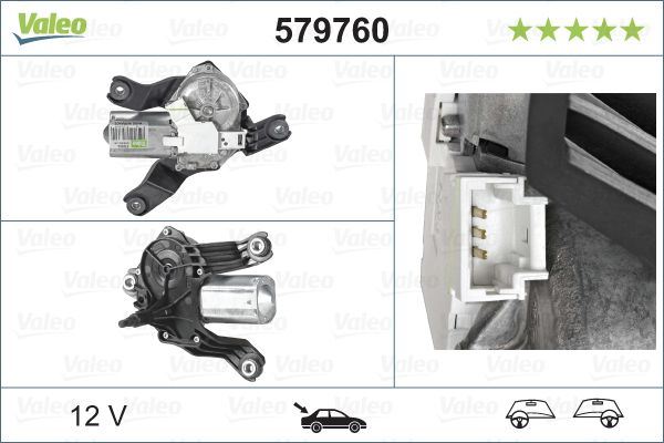 Valeo Rear Wiper Motor for Dacia, OEM quality, OEM 6001548990, MPN 579760