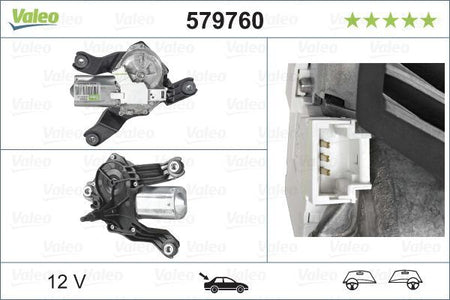 Valeo Rear Wiper Motor for Dacia, OEM quality, OEM 6001548990, MPN 579760