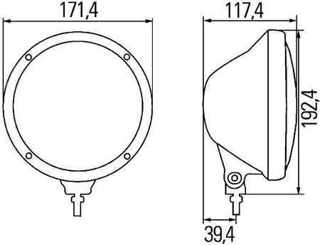 Hella Right Spot Light for Chrome, OEM quality, OEM E1 1902 - View 3