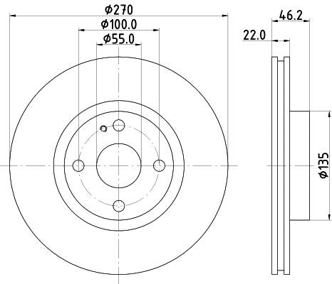 Mazda MX-5 II Brake Disc, Hella OEM, OEM N06Y3325X - View 4