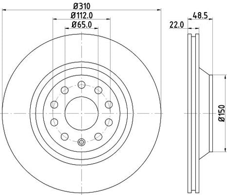 Hella Brake Disc for AUDI, Volkswagen & more, OEM quality, OEM 1K0615601N - View 3