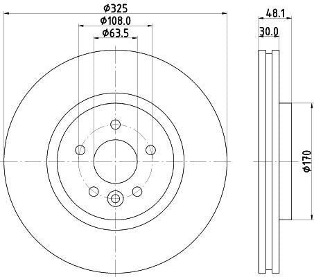 Hella Brake Disc for Land Rover, Jaguar & more, OEM quality, OEM LR090684 - View 4