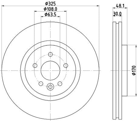 Hella Brake Disc for Land Rover, Jaguar & more, OEM quality, OEM LR090684 - View 4