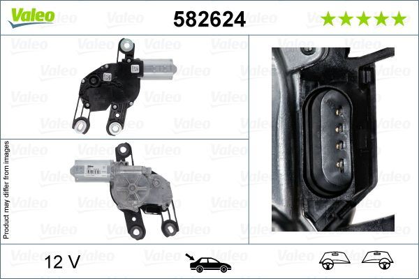 Valeo Rear Wiper Motor for Volkswagen, Skoda & more, OEM quality, OEM 5G0955711C, MPN 582624