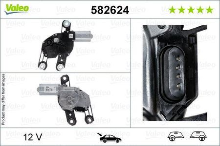 Valeo Rear Wiper Motor for Volkswagen, Skoda & more, OEM quality, OEM 5G0955711C, MPN 582624