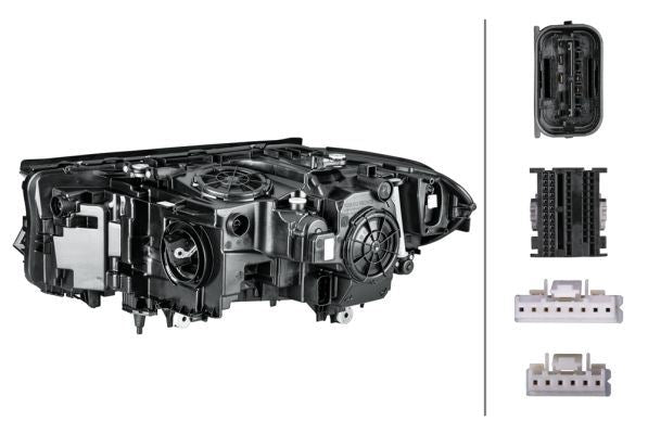 BMW 5 Series Right Headlight, Hella OEM, OEM 63117214964 - View 2