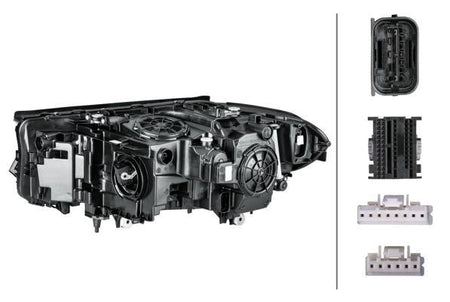 BMW 5 Series Right Headlight, Hella OEM, OEM 63117214964 - View 2